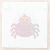 Spookachtige Schattigee Kawaii Halloween Spider Glazen Onderzetter (Achterkant)