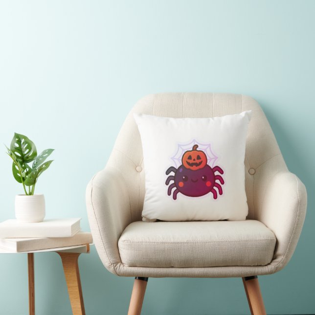 Spookachtige Schattigee Kawaii Halloween Spider Kussen (Stoel)