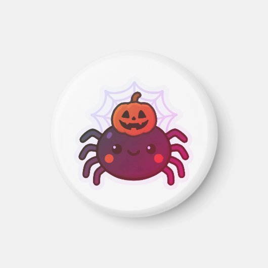 Spookachtige Schattigee Kawaii Halloween Spider Magneet (Voorkant)