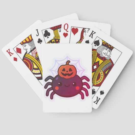 Spookachtige Schattigee Kawaii Halloween Spider Pokerkaarten (Achterkant)