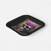 Spookachtige schedel gothic Halloween Night Papieren Bordje (Gebogen)