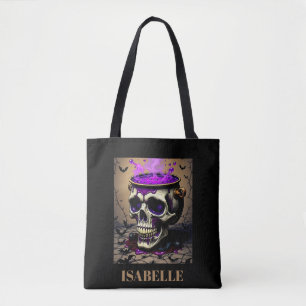 Spookachtige schedel gothic Halloween Night Tote Bag