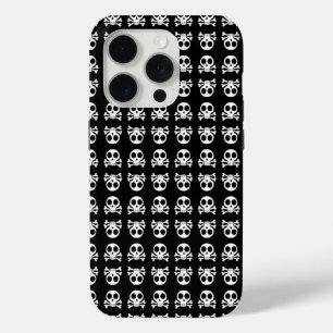Spookachtige schedel op een zwarte achtergrond iPhone 15 pro case