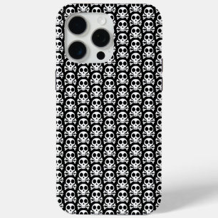 Spookachtige schedel op een zwarte achtergrond iPhone 15 pro max hoesje