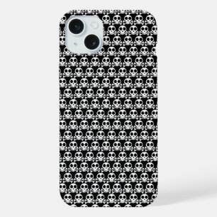 Spookachtige schedel op een zwarte achtergrond iPhone 15 plus case