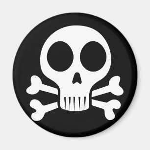 Spookachtige schedel op een zwarte achtergrond magneet