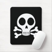 Spookachtige schedel op een zwarte achtergrond muismat (Met muis)