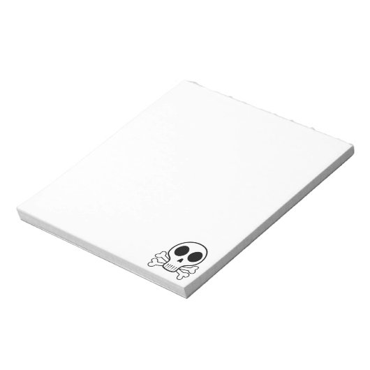 Spookachtige schedel op een zwarte achtergrond notitieblok (Linkerzijde)