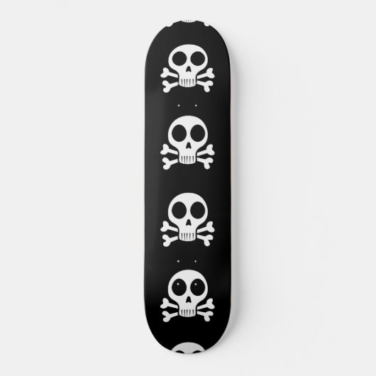 Spookachtige schedel op een zwarte achtergrond persoonlijk skateboard (Voorkant)