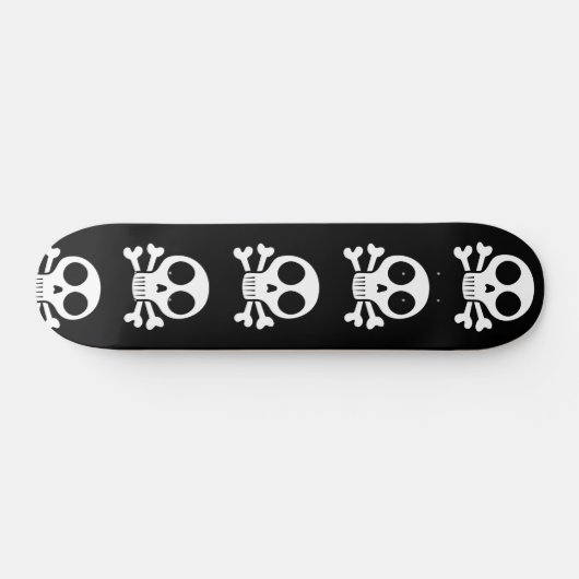 Spookachtige schedel op een zwarte achtergrond persoonlijk skateboard (Horizontaal)