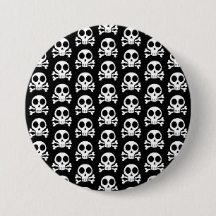 Spookachtige schedel op een zwarte achtergrond ronde button 7,6 cm