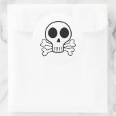 Spookachtige schedel op een zwarte achtergrond ronde sticker (Tas)