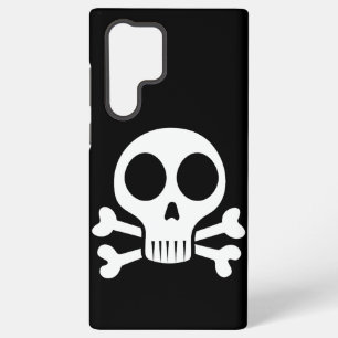 Spookachtige schedel op een zwarte achtergrond samsung galaxy hoesje