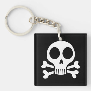 Spookachtige schedel op een zwarte achtergrond sleutelhanger