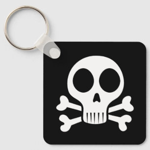 Spookachtige schedel op een zwarte achtergrond sleutelhanger