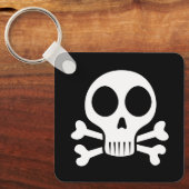 Spookachtige schedel op een zwarte achtergrond sleutelhanger (Voorkant)