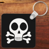 Spookachtige schedel op een zwarte achtergrond sleutelhanger (Achterkant)