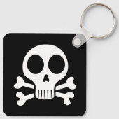Spookachtige schedel op een zwarte achtergrond sleutelhanger (Achterkant)