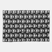 Spookachtige schedel op een zwarte achtergrond theedoek (Horizontaal)