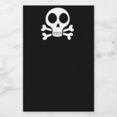 Spookachtige schedel op een zwarte achtergrond voedselcontainer etiket (Enkel label)