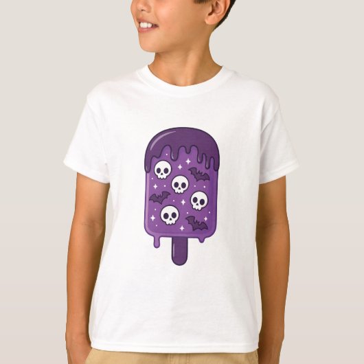 Spookachtige schedel Popsicle griezelige Schattige T-shirt (Voorkant)