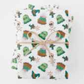 Spookachtige schedels en grafstenen Halloween Inpakpapier Vel (In situ)