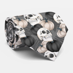 spookachtige schedels Halloween pompelpatroon Stropdas