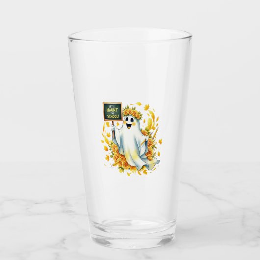 Spookachtige School Halloween Glas (Voorkant)