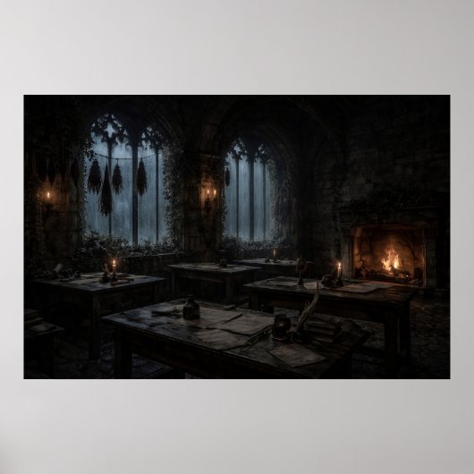 Spookachtige Scriptorium Poster (Voorkant)