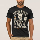 Spookachtige scripts, vaste handen - Pharm Tech Sk T-shirt (Voorkant)