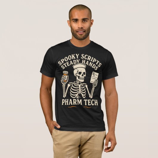 Spookachtige scripts, vaste handen - Pharm Tech Sk T-shirt (Voorkant volledig)