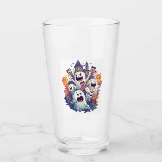Spookachtige Selfie Squad Glas (Voorkant)