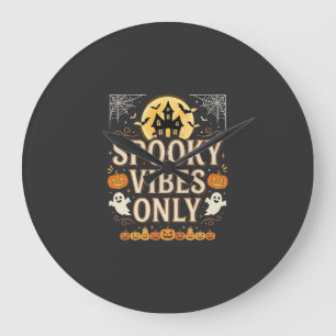 Spookachtige Sfeer Alleen Halloween Geesten Kastee Grote Klok