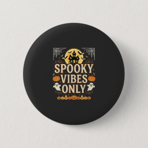 Spookachtige Sfeer Alleen Halloween Geesten Kastee Ronde Button 5,7 Cm