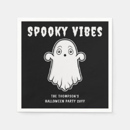 Spookachtige Sfeer Geest Halloween Zwart En Wit Servet