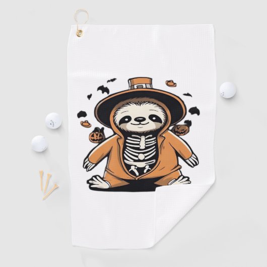 Spookachtige skelet luiaard truc voor de behandeli golfhanddoek (Insitu)