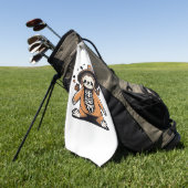 Spookachtige skelet luiaard truc voor de behandeli golfhanddoek (Groen)