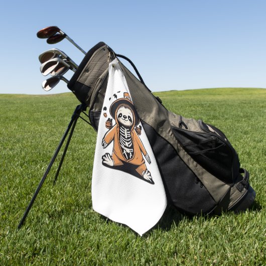Spookachtige skelet luiaard truc voor de behandeli golfhanddoek (Groen)
