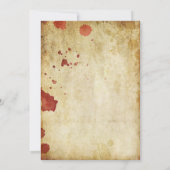  spookachtige Skeleton Bloody Halloween Party Kaart (Achterkant)