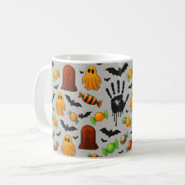 Spookachtige snoepjes en schaduwen koffiemok