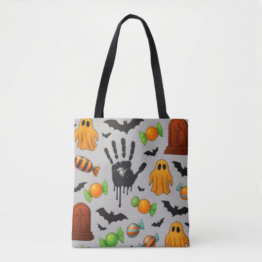 Spookachtige snoepjes en schaduwen tote bag (Voorkant)