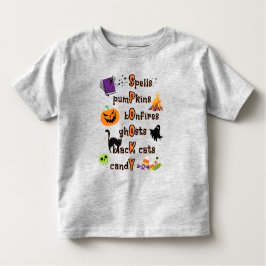 Spookachtige spelling met alle dingen Halloween Kinder Shirts