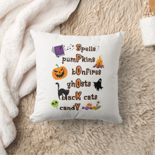 Spookachtige spelling met alle dingen Halloween Kussen