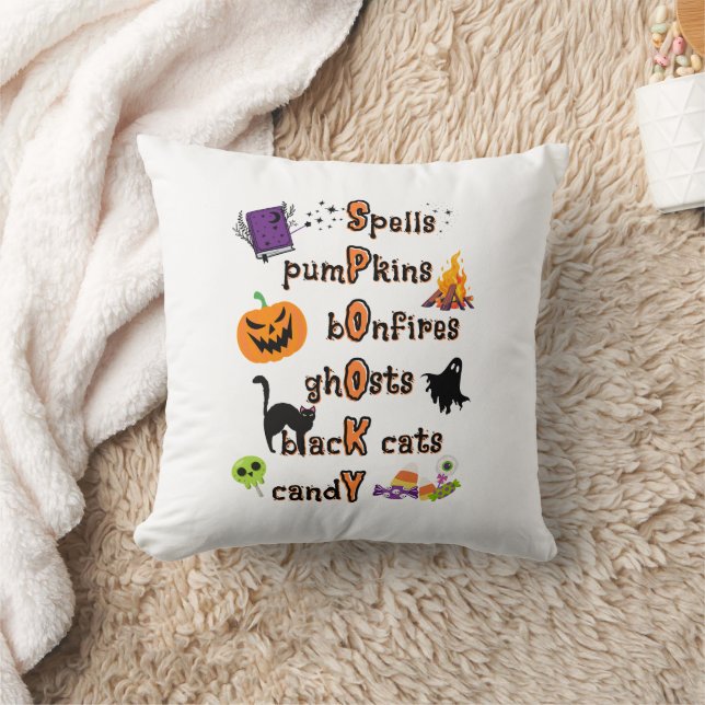 Spookachtige spelling met alle dingen Halloween Kussen (Deken)