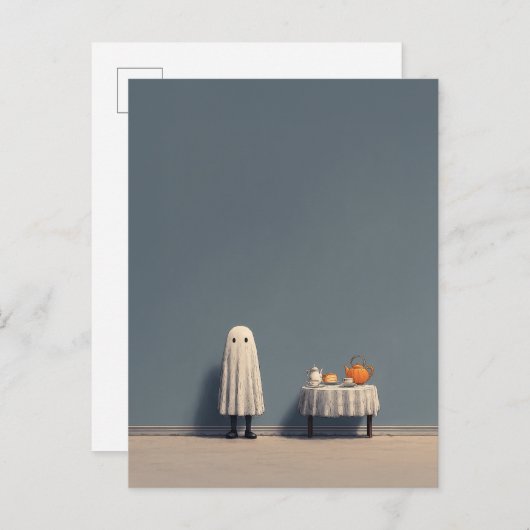 Spookachtige Tea Party-vibes Uitnodiging Briefkaart (Voorkant / Achterkant)