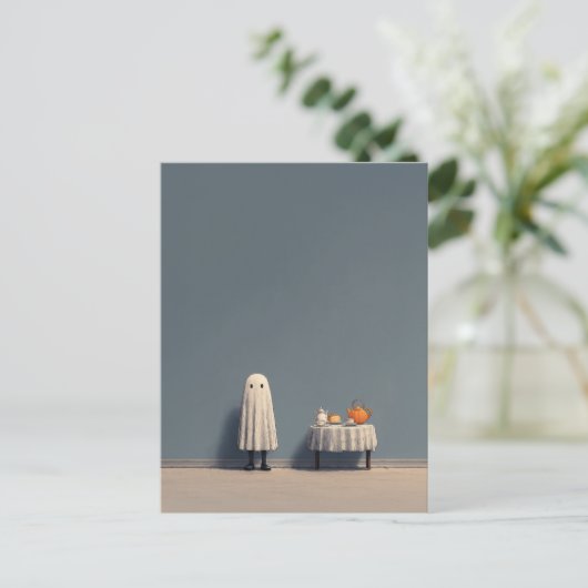 Spookachtige Tea Party-vibes Uitnodiging Briefkaart (Staand voorkant)