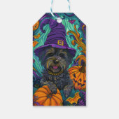 Spookachtige Tibetaanse Terriër Hond Halloween Hek Cadeaulabel (Achterkant)