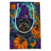 Spookachtige Tibetaanse Terriër Hond Halloween Hek Medium Cadeauzakje (Voorkant)