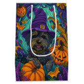 Spookachtige Tibetaanse Terriër Hond Halloween Hek Medium Cadeauzakje (Achterkant)