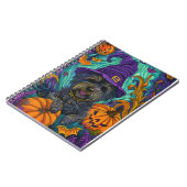 Spookachtige Tibetaanse Terriër Hond Halloween Hek Notitieboek (Linkerzijde)